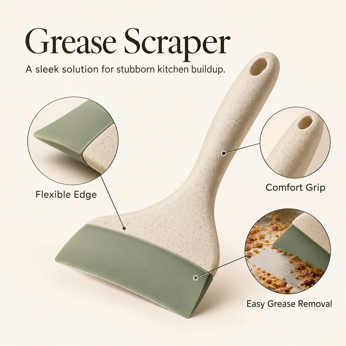 Flexible Grease Scraper – Premium Kitchen Oil Stain Removal Tool
