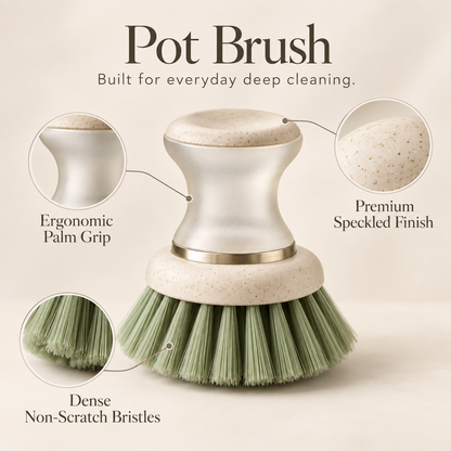 Modern Dish Brush With Replaceable Head – Elegant Kitchen Cleaning Tool