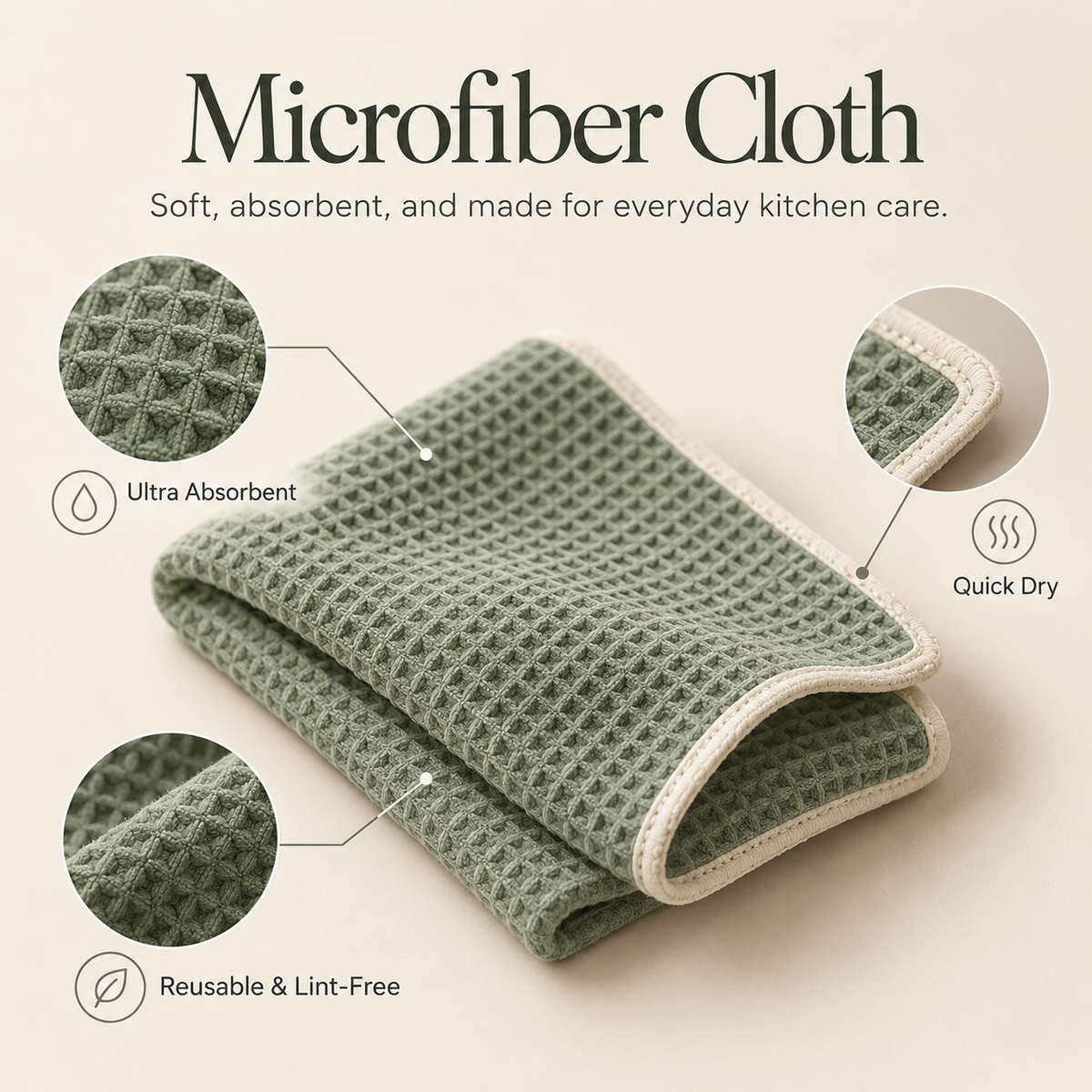 Premium Microfiber Kitchen Cloth – Ultra Absorbent Cleaning Towel