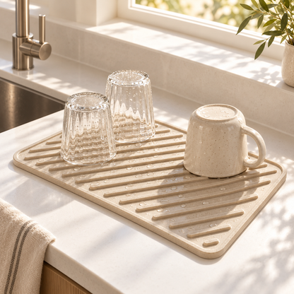 Premium Dish Drying Mat – Minimal Kitchen Drainage Pad