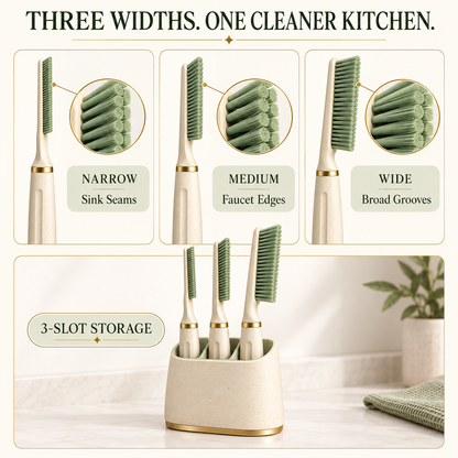 3-in-1 Kitchen Gap Cleaning Brush Set – Deep Clean Every Hidden Corner